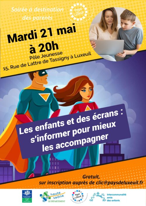 Affiche "Les enfants et des écrans : s'informer pour mieux les accompagner"